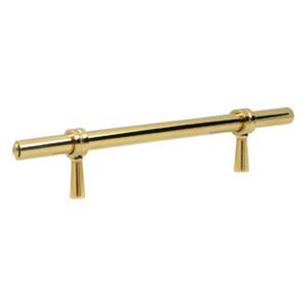6-1/2" Adjustable Centers Bar Pull - PVD Polished Brass
