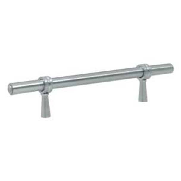 6-1/2" Adjustable Centers Bar Pull - Brushed Chrome