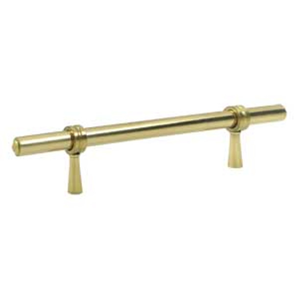 6-1/2" Adjustable Centers Bar Pull - Polished Brass