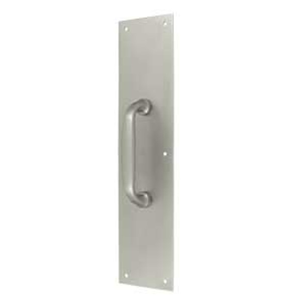 3-1/2" x 15" Push Plate with Handle - Brushed Nickel