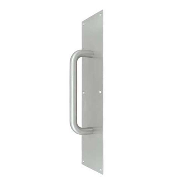 16" x 4" Stainless Steel Push Plate with Handle - Stainless Steel