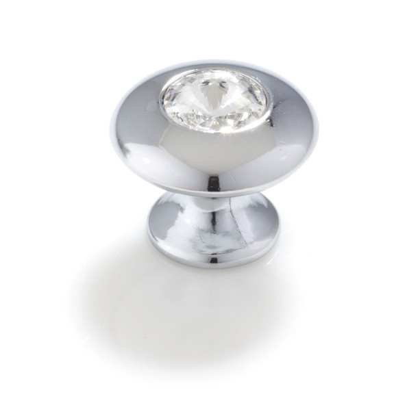 9/16" Dia. Round Crystal Knob - Chrome