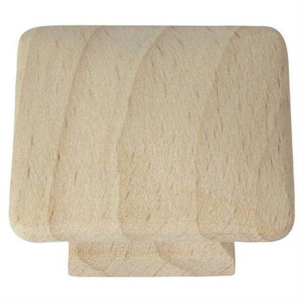 1-1/2" Square Wood Knob - Hardwood