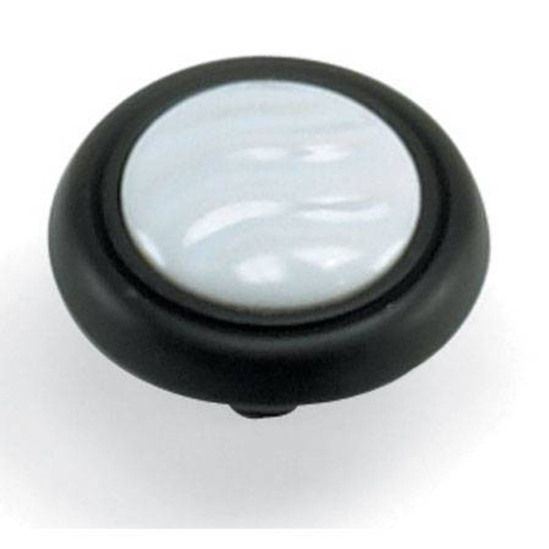 1-1/4" Dia. First Family Knob - Oil-Rubbed Bronze with White Porcelain Swirl