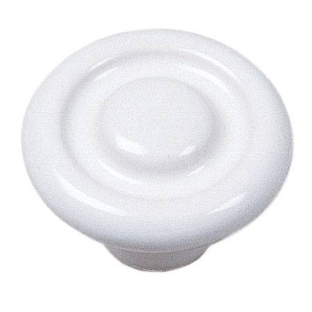 1-3/8" Dia. Circle Impression Ceramic Knob - White