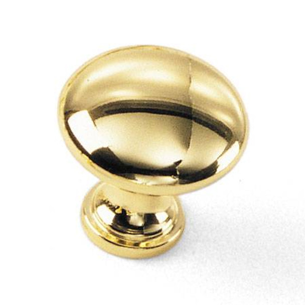 1-1/4" Dia. Round Classic Knob - Polished Brass