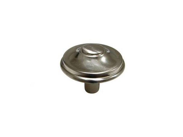 33mm Dia. Inspiration Art Deco Brass Round Knob - Brushed Nickel