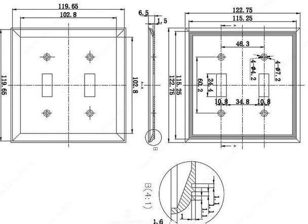 Contemporary Framed 2 Toggle Switch Plate - Oil Rubbed Bronze