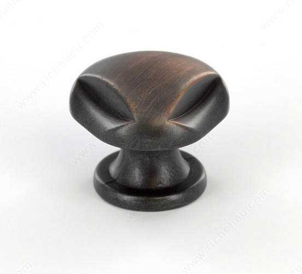 28mm Country Style Indented Knob - Oil Rubbed Bronze