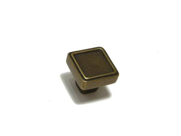 36mm Square Cast Iron Rustic Style Knob - English Bronze