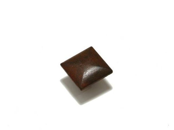 35mm Square Rustic Style Inspiration Knob - Rust
