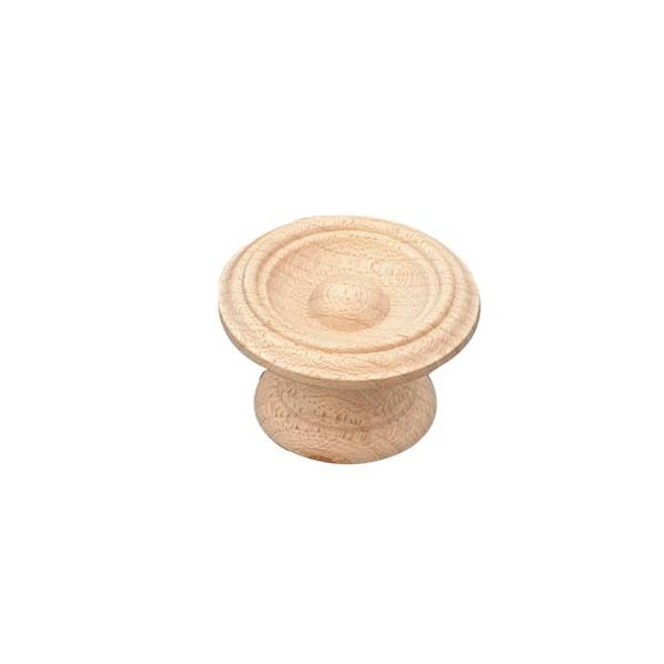 38mm Dia. Country Style Indented Round Wood Knob - Unfinished Maple