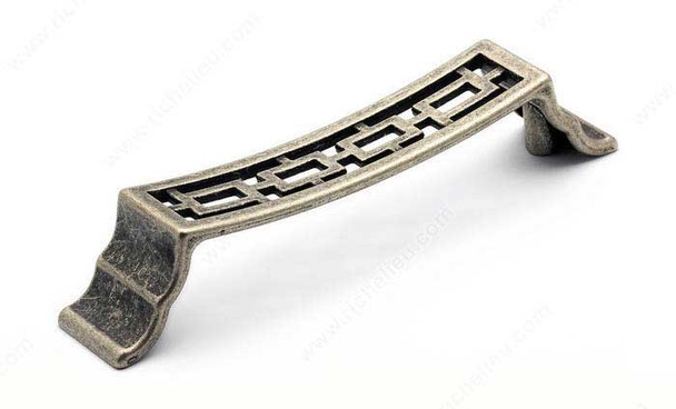128mm CTC Geometric Art Deco Style Bench Pull - Faux Iron