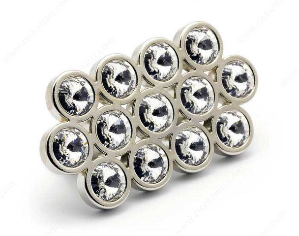 32mm CTC Swarovski Clear Crystal Circles Pull - Clear