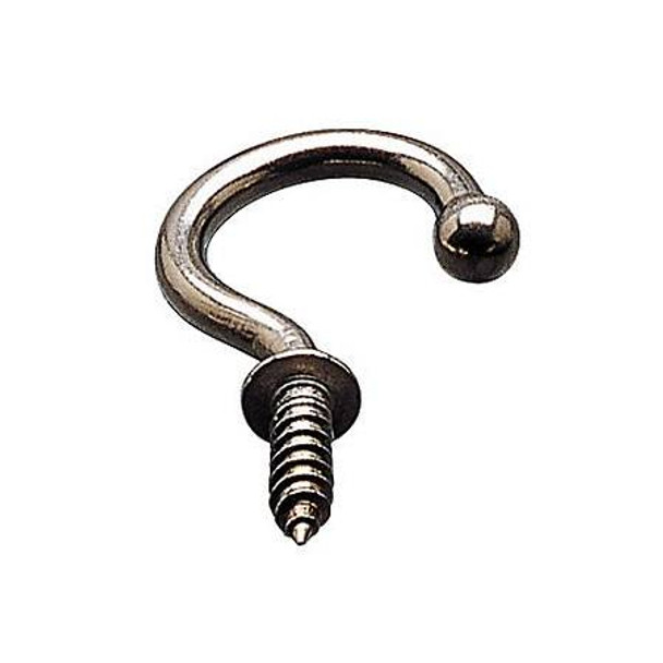 18mm Urban Style Cup Screw Hook - Polished Stainless Steel