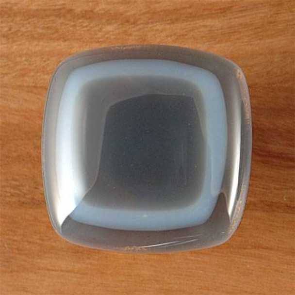 1-1/4" Square Stratum Silver Grey Knob - Polished Chrome