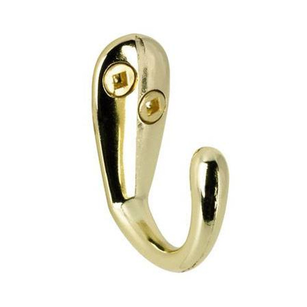 45mm Urban Style Single Wardrobe Hook - Brass