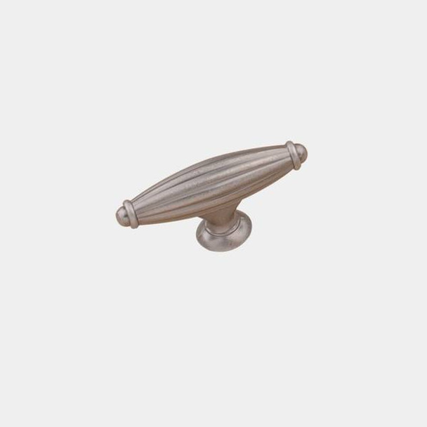 65mm Country Style Barrel T-Bar Knob - Brushed Nickel