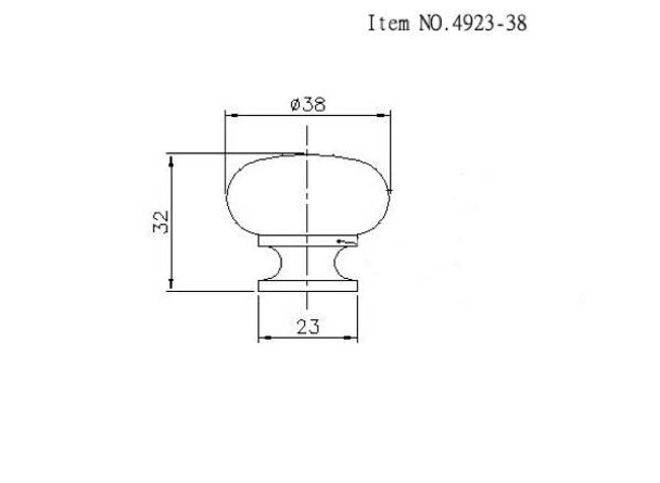 38mm Dia. Classic Mushroom Knob - Brushed Nickel