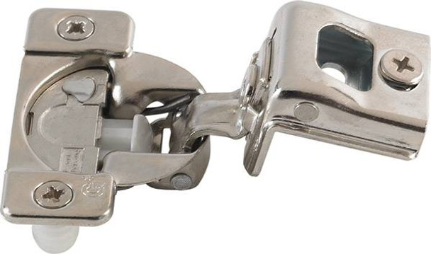 Grass TEC 864 Wrap Around Hinge, 108 degree opening, 1-1/4" overlay, soft-close, dowel, steel, nickel-plated, 45/9.5 drilling pattern