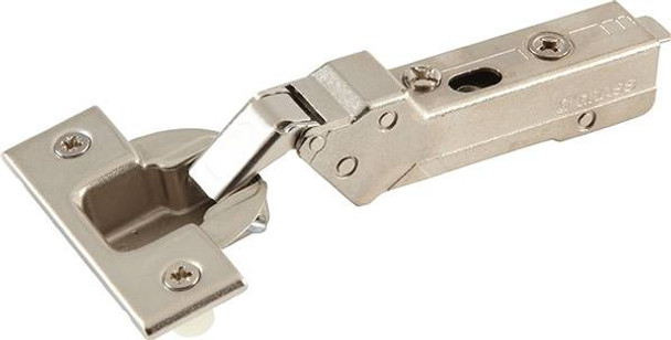 Grass Tiomos Hinge, 110 degree opening, half overlay, self-close, dowel, steel, nickel-plated