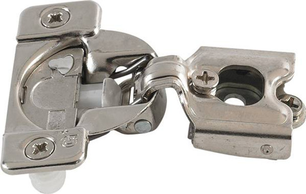 Grass TEC 864 Wrap Around Hinge, 108 degree opening, 1/4" overlay, soft-close, dowel, steel, nickel-plated, 45/9.5 drilling pattern