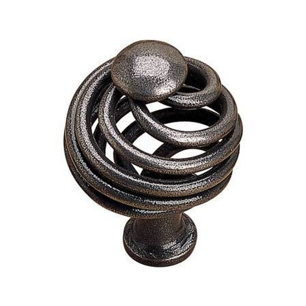 45mm Forged Iron Round Birdcage Knob - Natural Iron