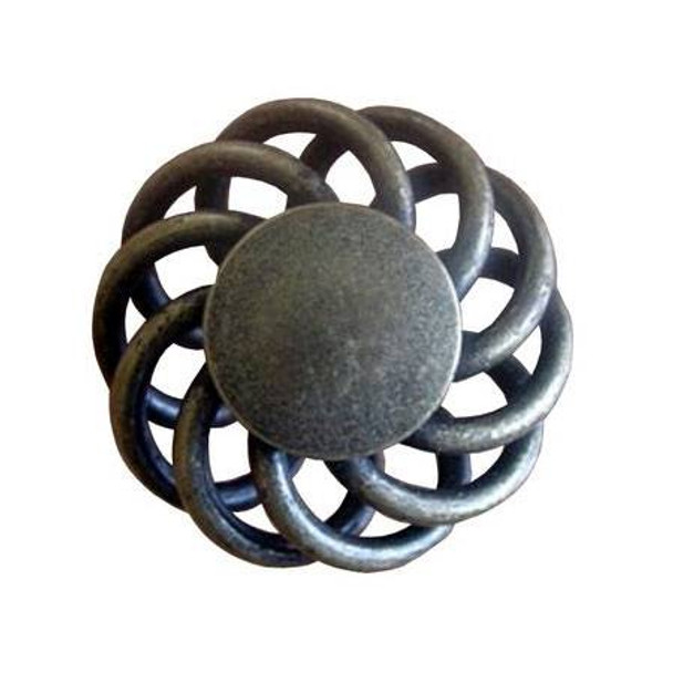 38mm Expression Collection Flat Round Birdcage Knob - Antique English