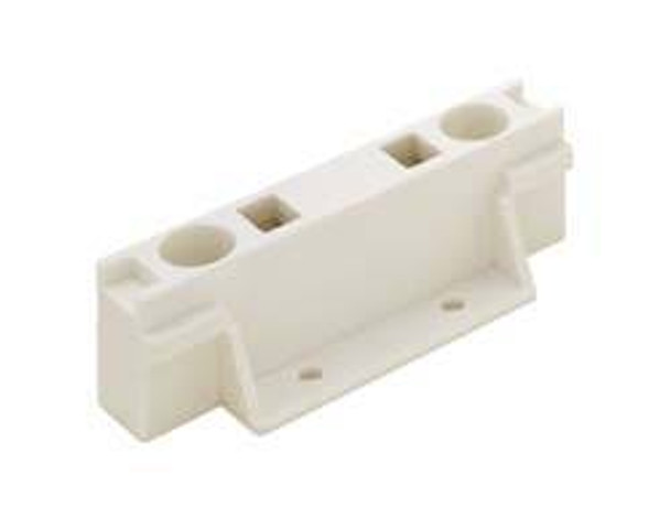 Roll-out Tray Support, adjustable, 1 1/4" x 3 3/4" with 5/16" standoff, plastic, white