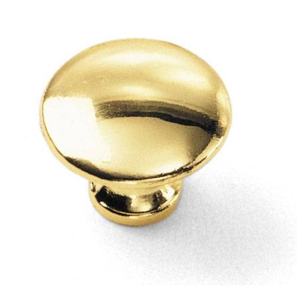 1-1/4" Dia. Round Classic Traditions Knob - Polished Brass