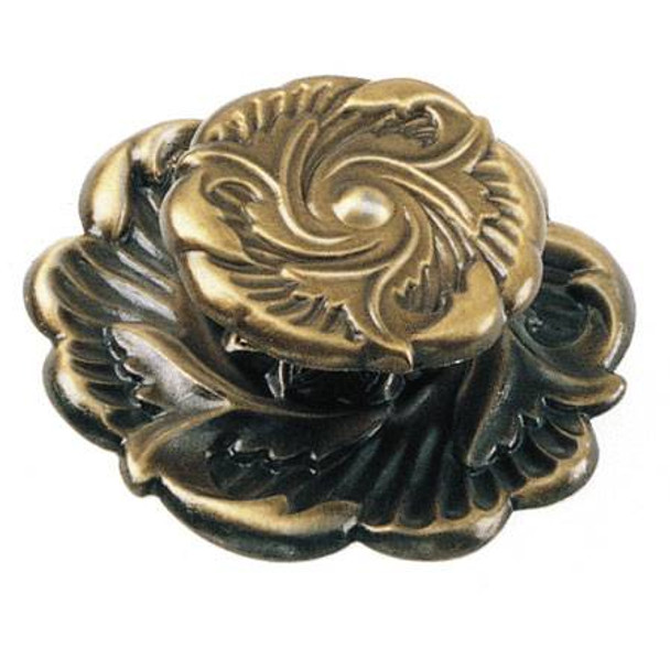 1-1/2" Dia. Classic Traditions Provincial Knob - Antique Brass