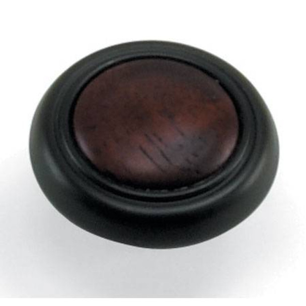 1-1/4" Dia. First Family Knob - Oil-Rubbed Bronze with Cherry Insert