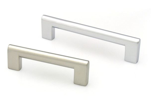 128mm CTC Flat Edge Pull - Stainless Steel Look