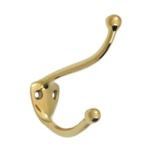 3-1/4" Coat & Hat Hook - PVD Polished Brass