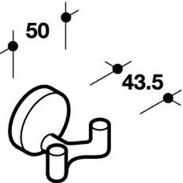 50mm Dia. Hewi Wall-mounted Double Hook - Anthracite Gray