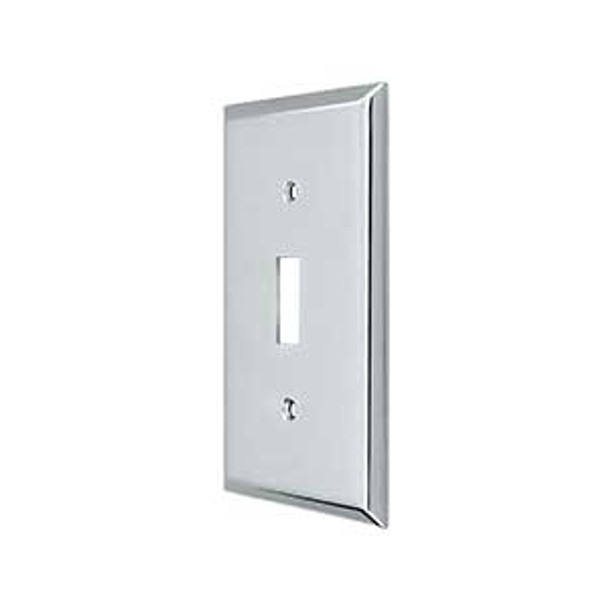 Single Toggle Transitional Switch Plate - Polished Chrome