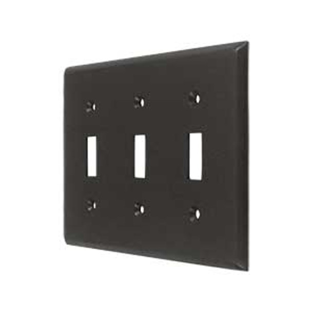 Triple Toggle Transitional Switch Plate - Oil-rubbed Bronze