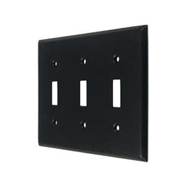 Triple Toggle Transitional Switch Plate - Paint Black