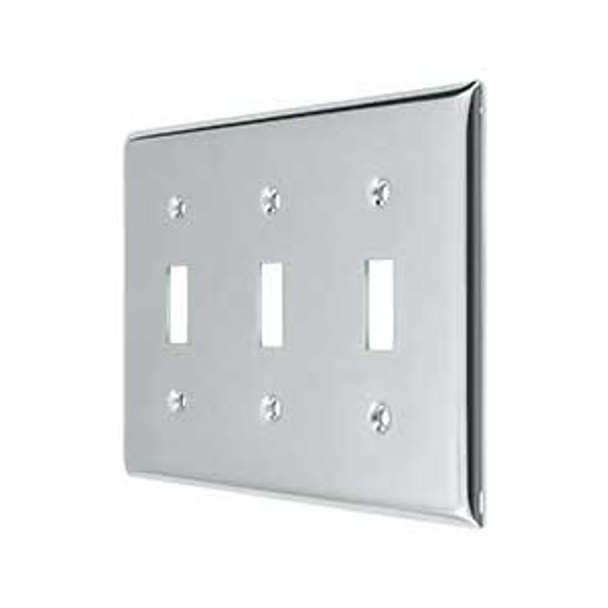 Triple Toggle Transitional Switch Plate - Polished Chrome