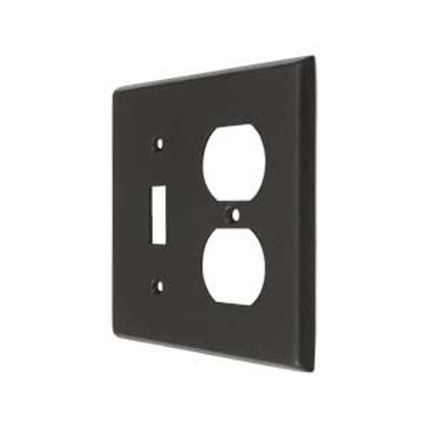 Transitional Toggle / Duplex Outlet Switch Plate - Oil-rubbed Bronze