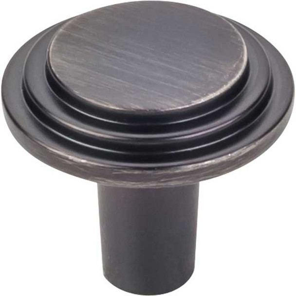 1-1/8" Dia. Stepped Rounded Calloway Knob - Brushed Pewter
