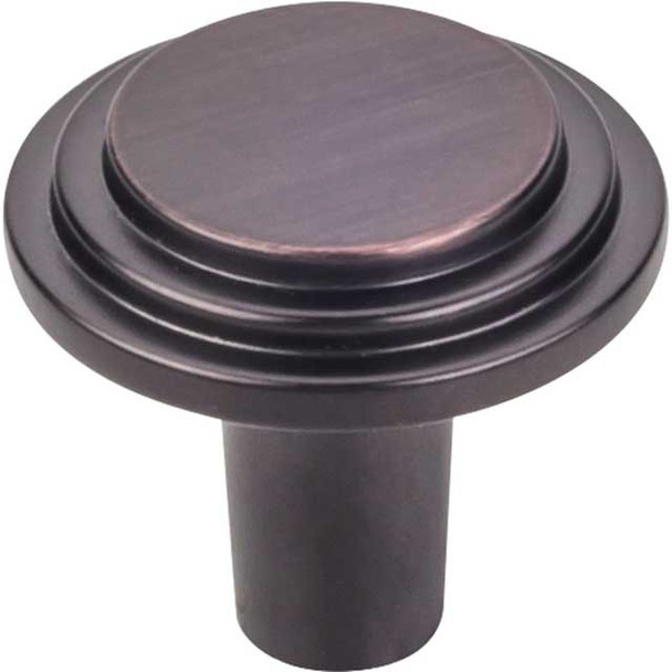 1-1/8" Dia. Stepped Rounded Calloway Knob - Brushed Oil Rubbed Bronze