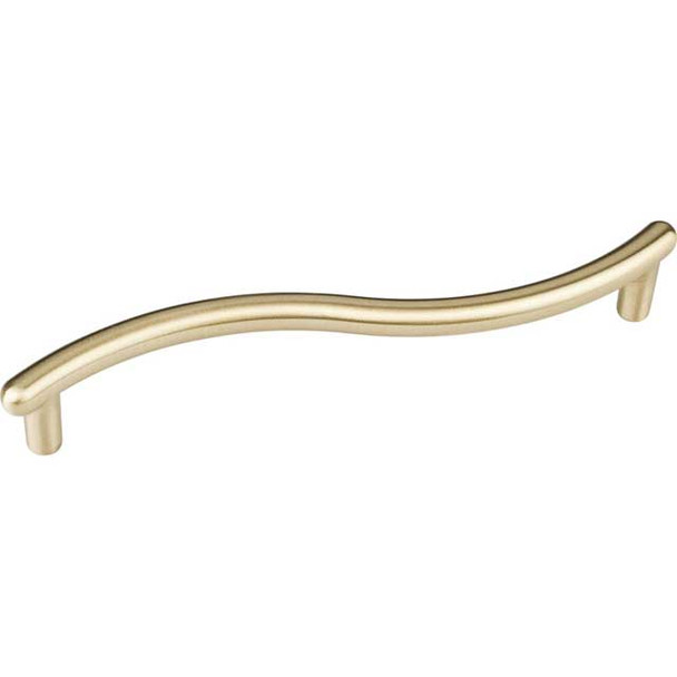 128mm CTC Curved S Pull - Brushed Brass