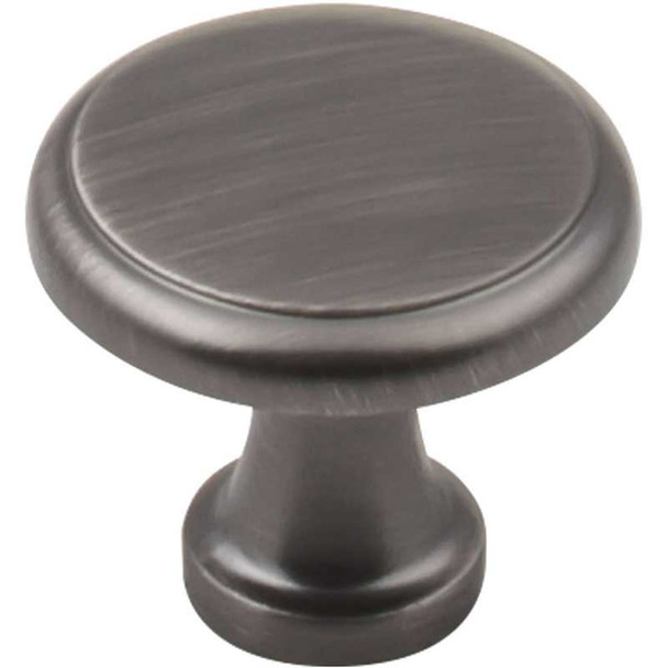 1-1/8" Dia. Gatsby Round Knob - Brushed Pewter
