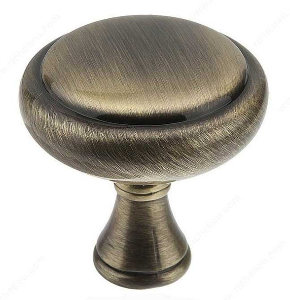 32mm Dia. Classic Round Raised Ring Knob - Antique English