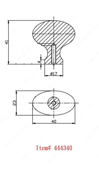 50mm Classic Expression Oval Egg Knob - Brushed Nickel