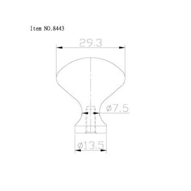 30mm Dia. Urban Oval Egg Knob - Natural Iron