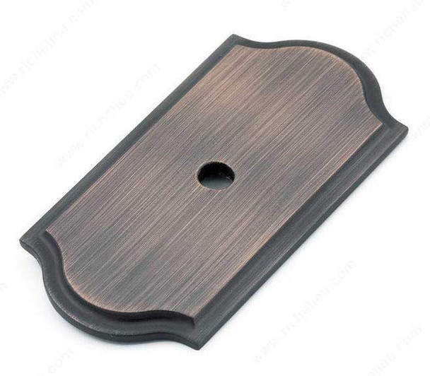 64mm Classic Rounded End Rectangular Handle Backplate - Oil Rubbed Bronze
