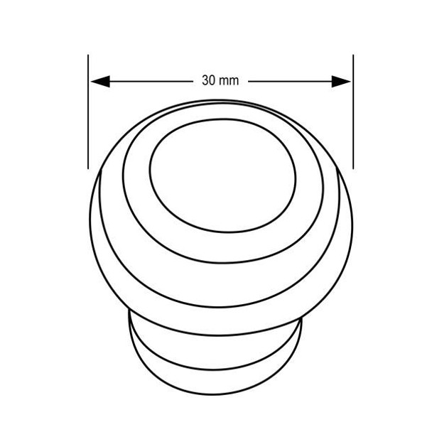 30mm Dia. Round Button Ring Knob - Satin Nickel