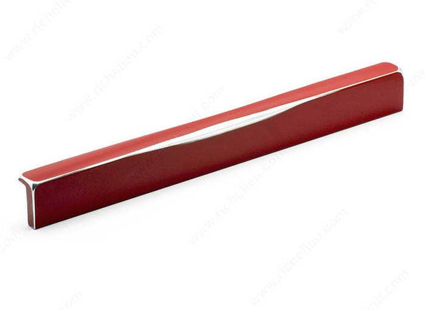192mm CTC Rectangular Industrial Edge Pull - Metallic Brushed Red